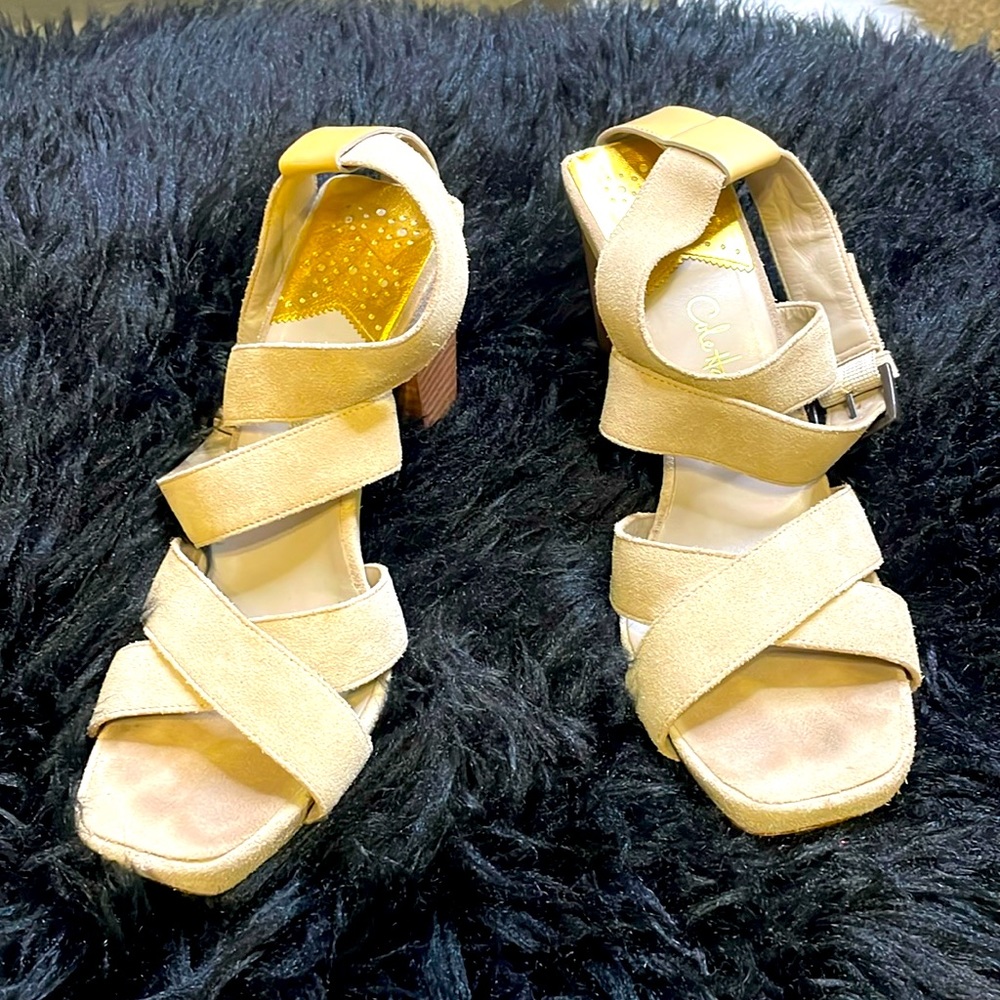 Cole Haan | NikeAir Suede Tan Sandal Heels size 9B